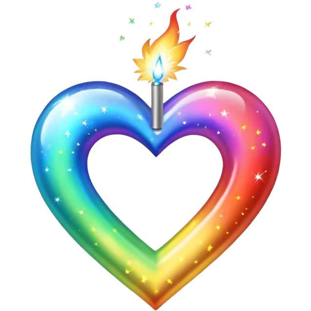heart with rainbow sparkler emoji