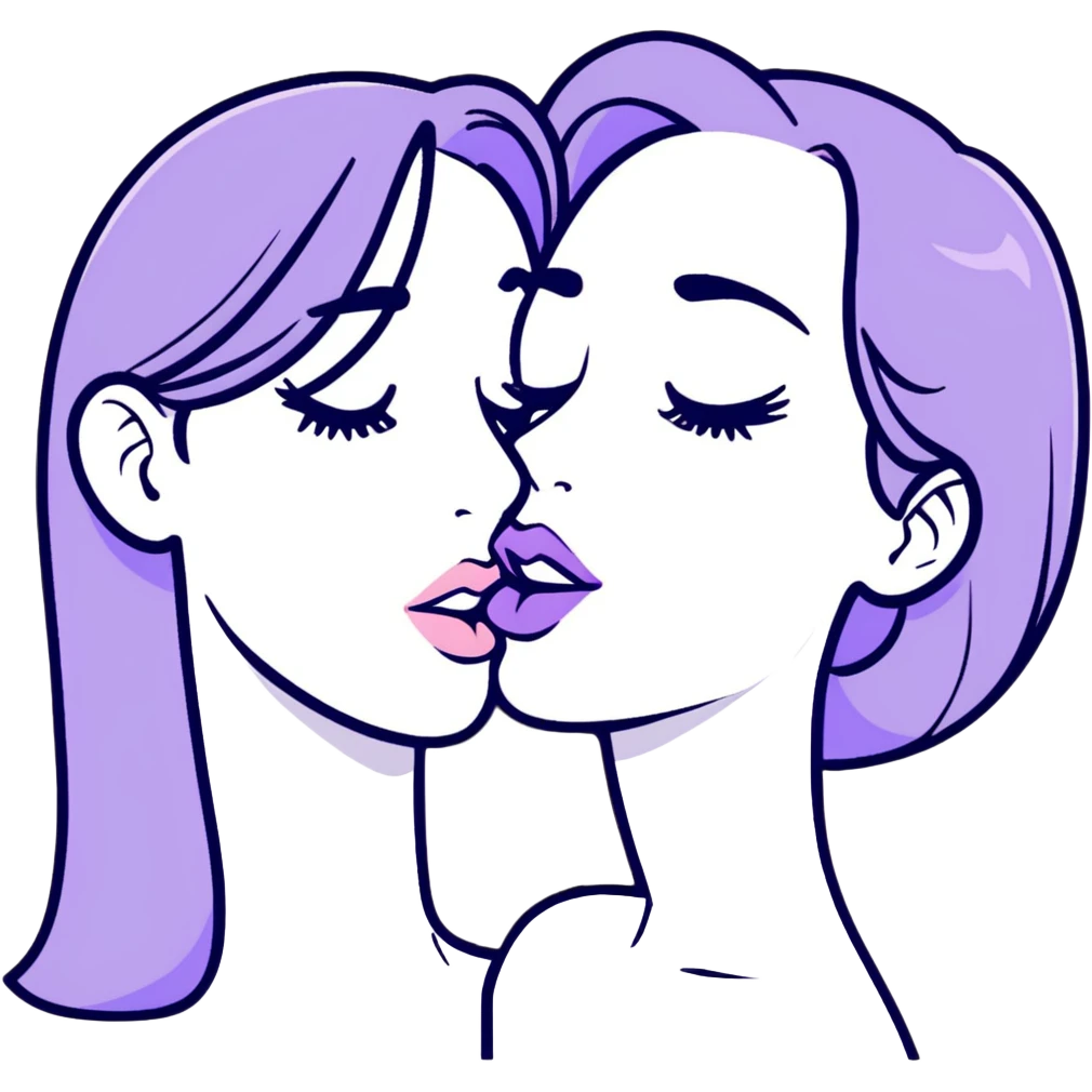 lilac pastel kiss emoji