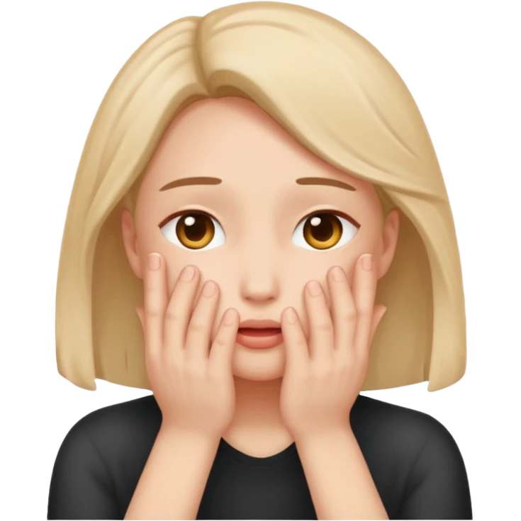 😳 emoji blushing and completely covering face with hands because they are flustered and embarrassed, face is very flushed emoji