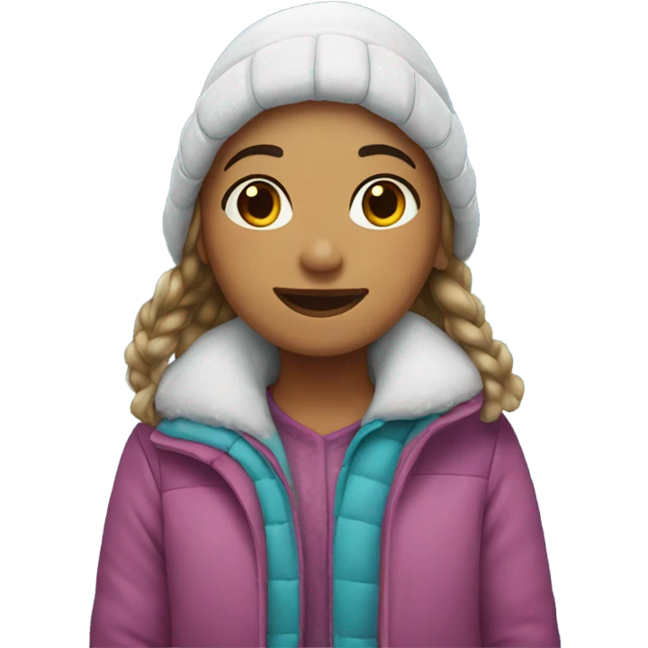 Girl with snow emoji