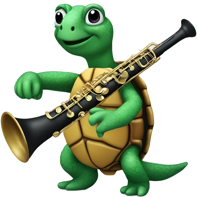 turtle playing the clarinet emoji