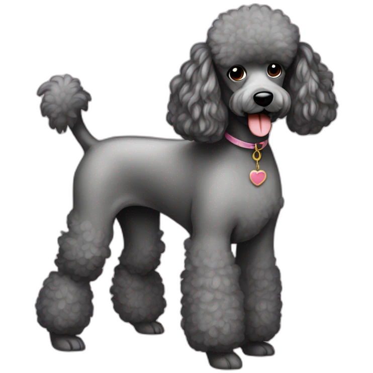 Dog Standart Poodle full body emoji