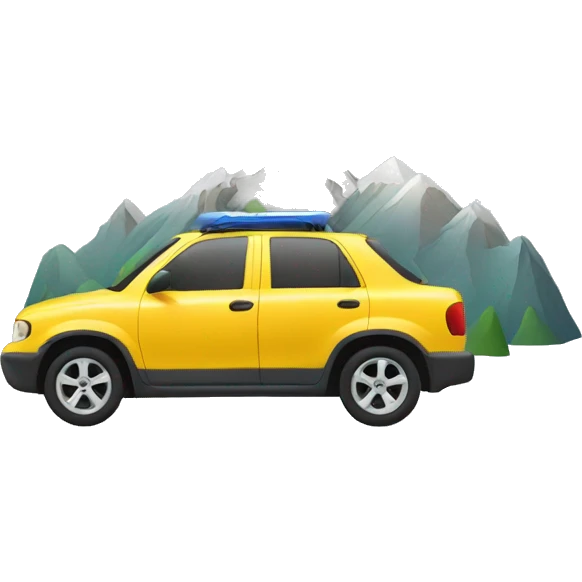 driving car in mountain  emoji