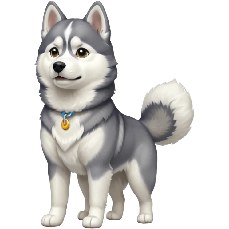 full body of husky, front view emoji