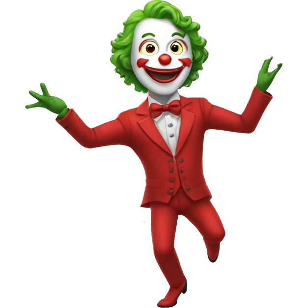 Dancing joker in red suit with ciggerate in hand  emoji