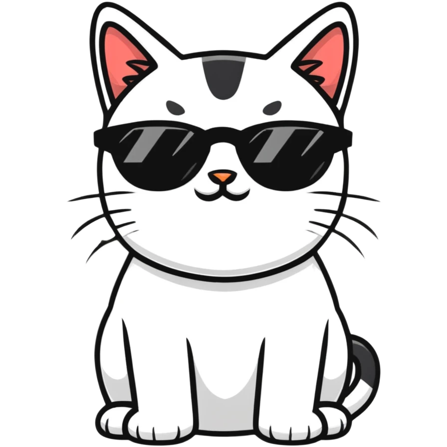 Cat with sunglasses emoji