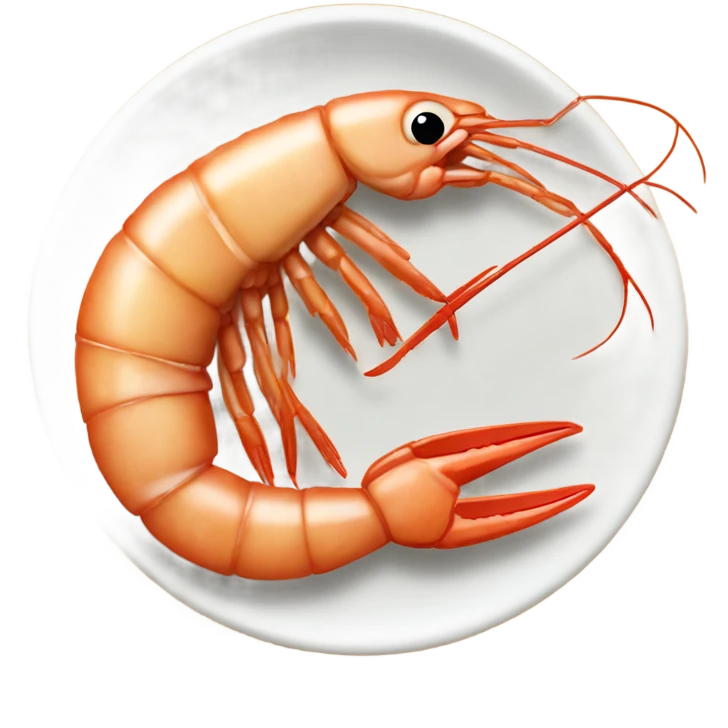 shrimp eating seafood emoji