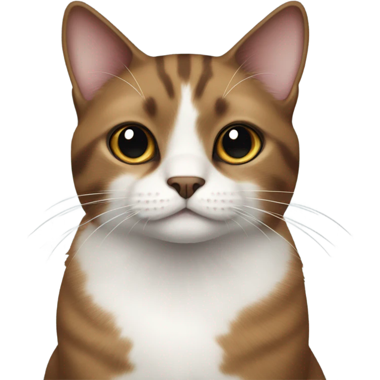 Deep brown and white Cat with black spot near the nose emoji