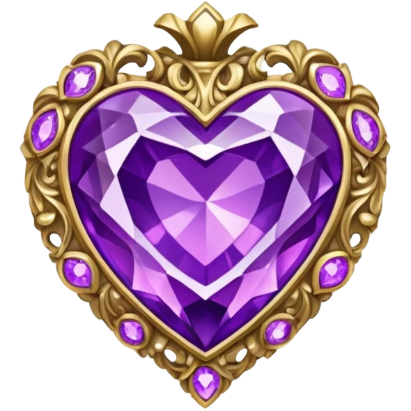 rococo heart gem purple emoji