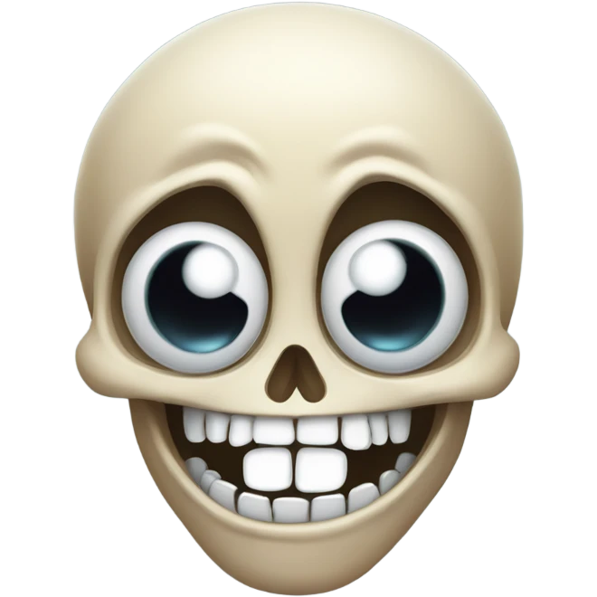 Laughing skull with eyes popping out of the eye sockets emoji