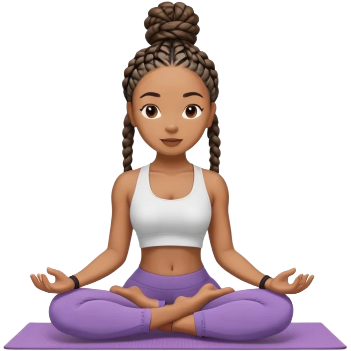 Black woman with box braids doing yoga  emoji