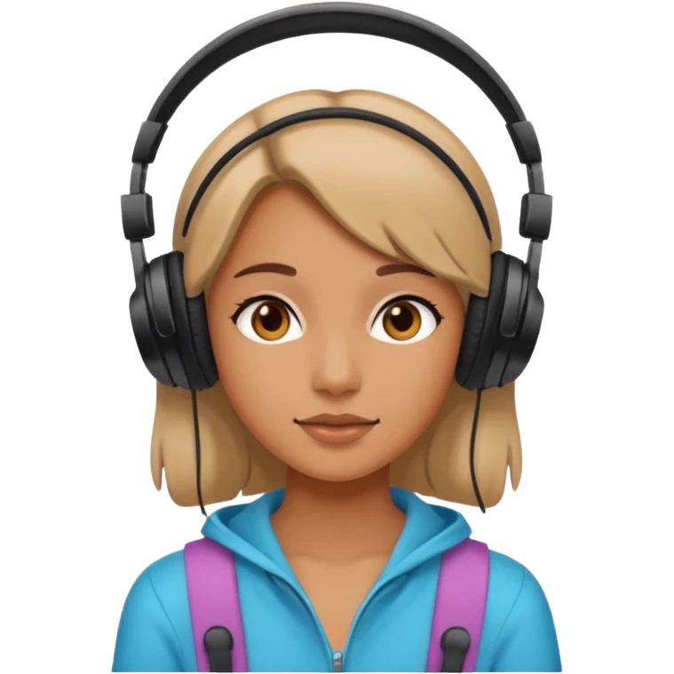 Girl with headphones  emoji