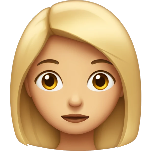 Girl with a sad face emoji