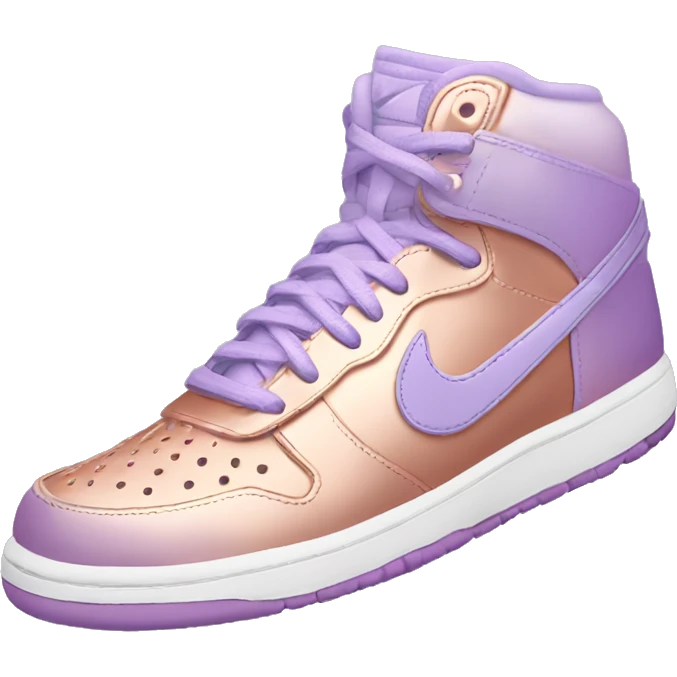 Realistic lavender to rose gold ombre Nike Sneakers. emoji