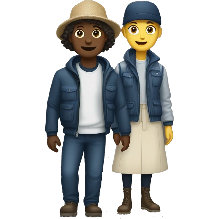 White mountaineers couple emoji