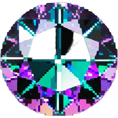 round cut alexandrite gemstone with color-changing properties and holographic sparkle effect emoji