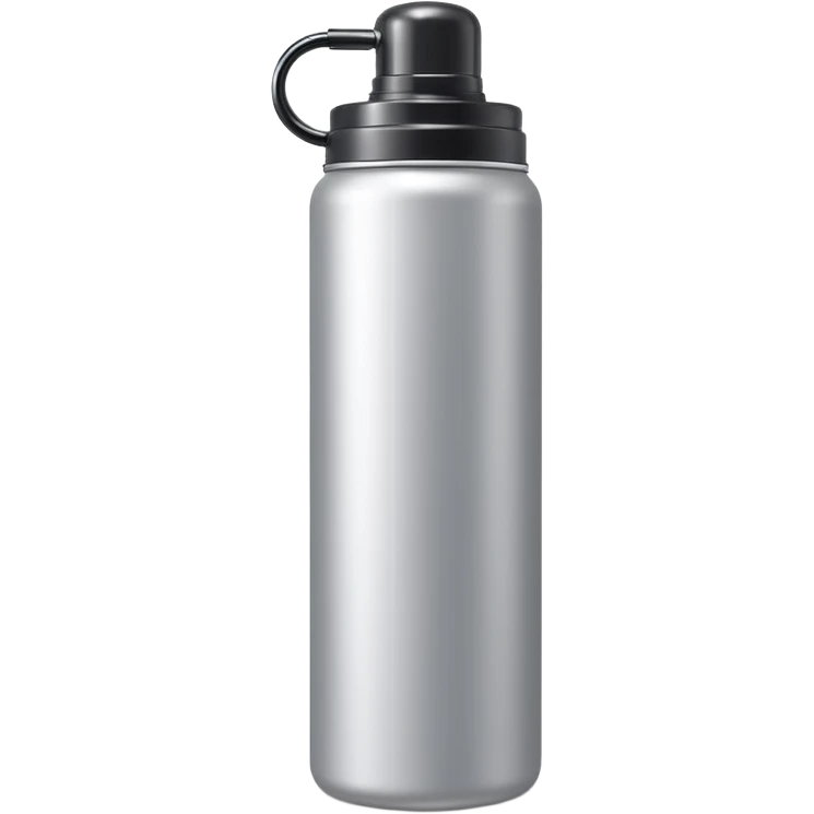 tall cylindrical canister with rounded plastic cap, pressurized shaving foam dispenser, smooth body, metallic or matte finish, clean silhouette, no branding, no foam, no extras, closed can, apple emoji style, soft lighting, subtle shadows, transparent background, emoji scale emoji