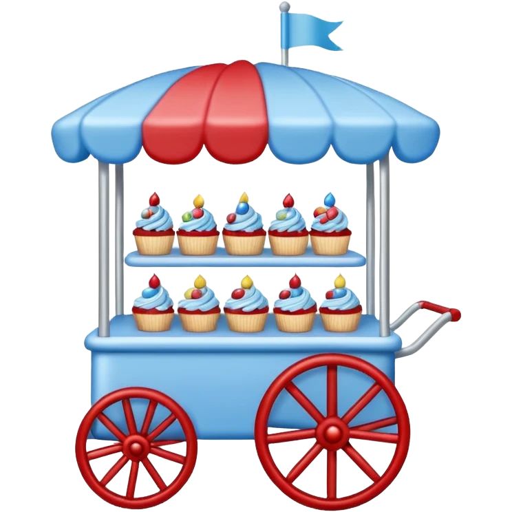 cake cart 98% blue 2% red emoji
