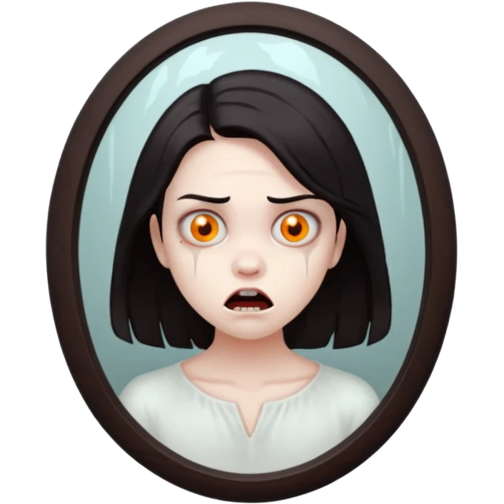 Spooky killer on mirror behind person emoji