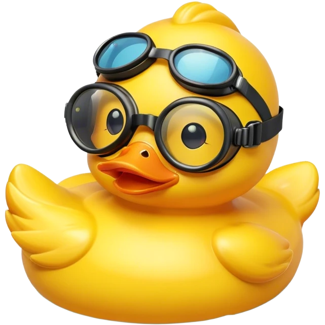Rubber duck with goggles emoji
