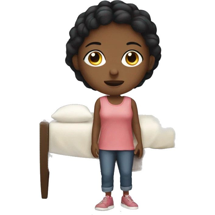 Burnett girl with bed cover emoji