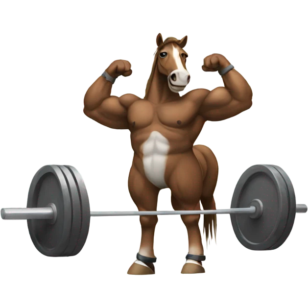 Horse deadlifting  emoji