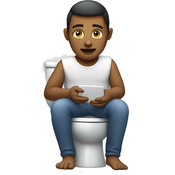 sitting on toilet texting emoji