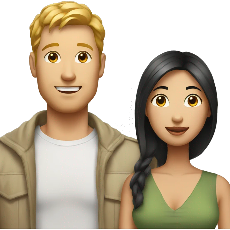 white man with asian girlfriend yogi emoji