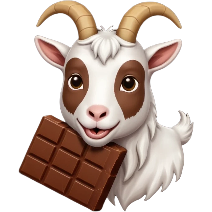 Goat eating chocolate emoji