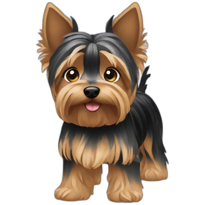 Braided hair yorkie terrier emoji