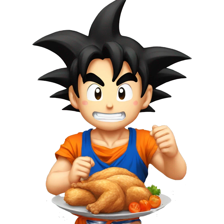 Goku comiendo pollo emoji