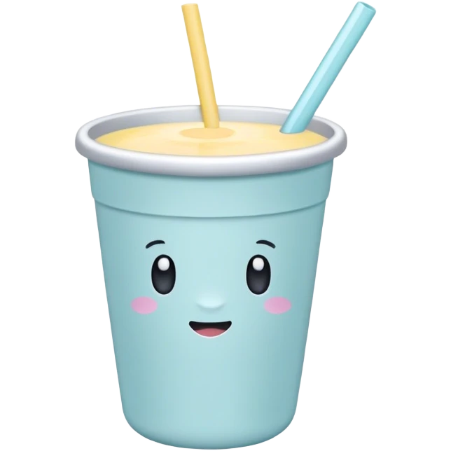 Un baso Stanley celeste pastel emoji