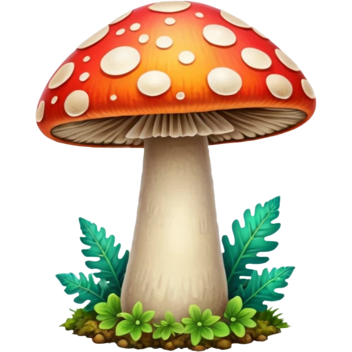 psychodelic mushroom single simple colorful harvested emoji