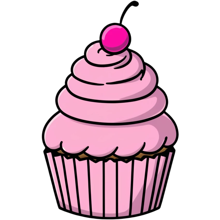 cupcake with pink icing emoji