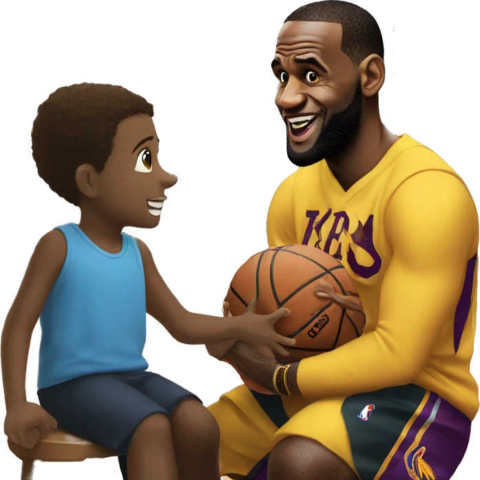 Lebron James talking to little kids emoji