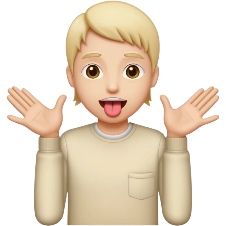 Tongue out with hands on the side emoji