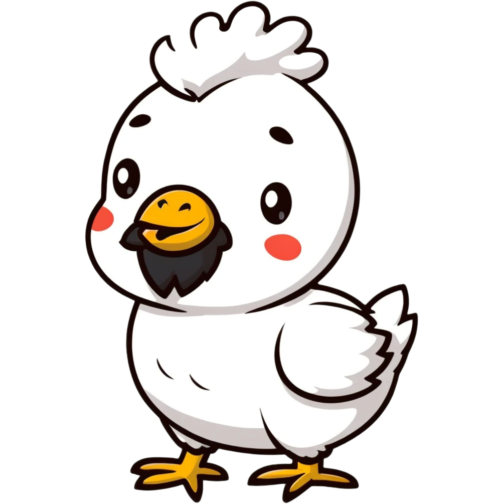 Bald chicken with a beard emoji