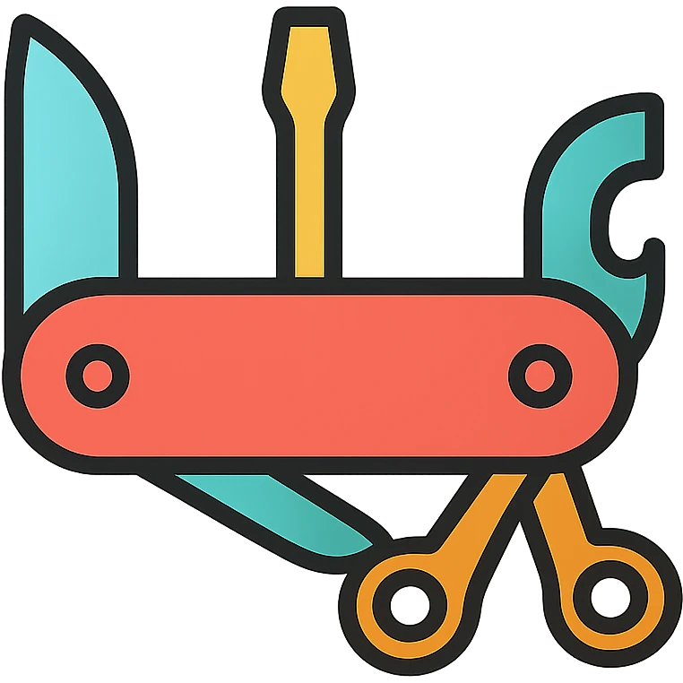 a multitool, like a pocket-knife with multiple tools, color outline icon style emoji