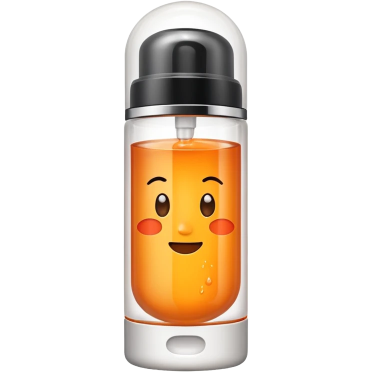 a skincare tube with an orange-toned liquid inside of it emoji