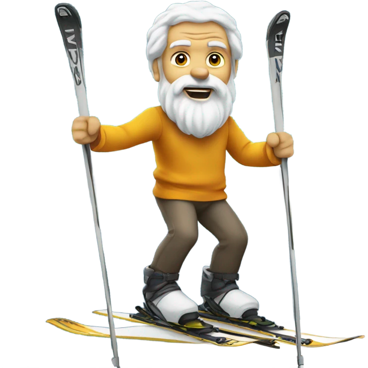 Socrates on mountain skis emoji