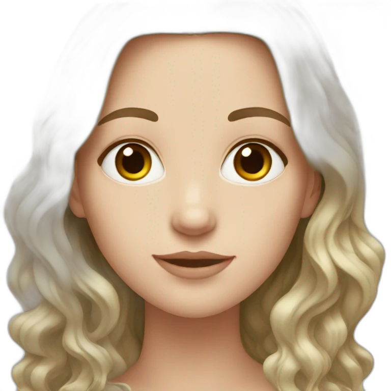 white girl with dark wavy long hair emoji