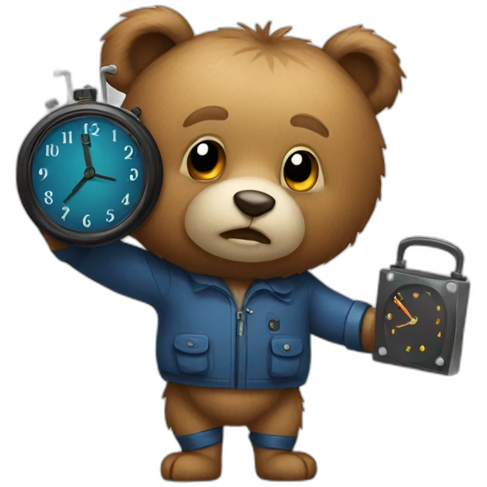 Bear with clock emoji