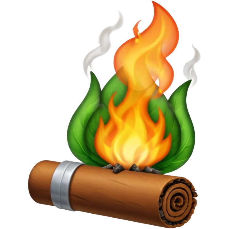 a joint by itself burning emoji