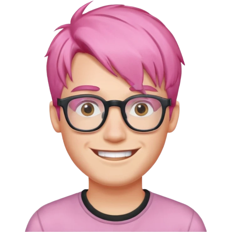 pink haired guy with rectangle glassess emoji