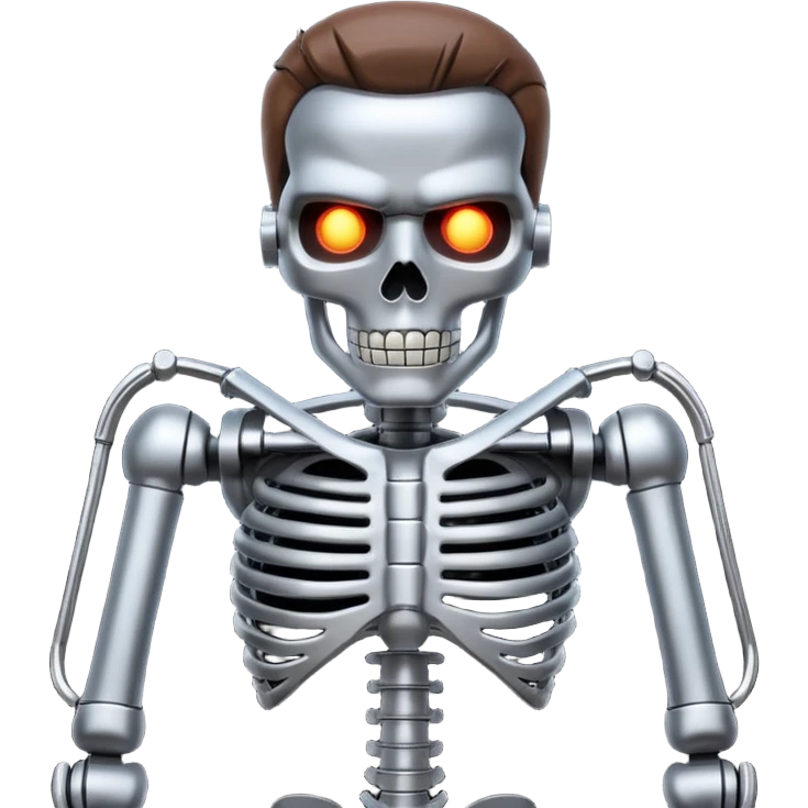 Terminator with metal skeleton emoji