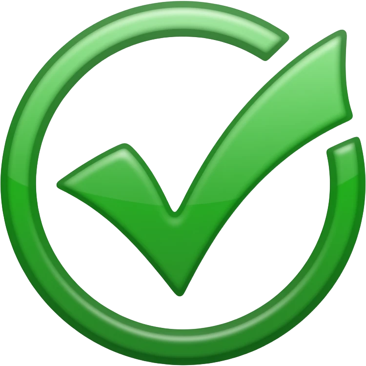 Hazme un check, ✅ que sea este en un círculo verde y el chulo cuadrado emoji