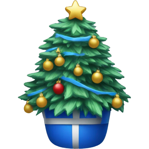 Árvore de Natal azul emoji