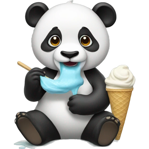 Panda eating ice cream emoji