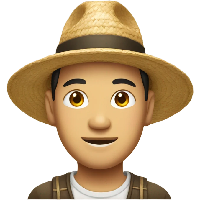 Chinese man with a straw hat emoji