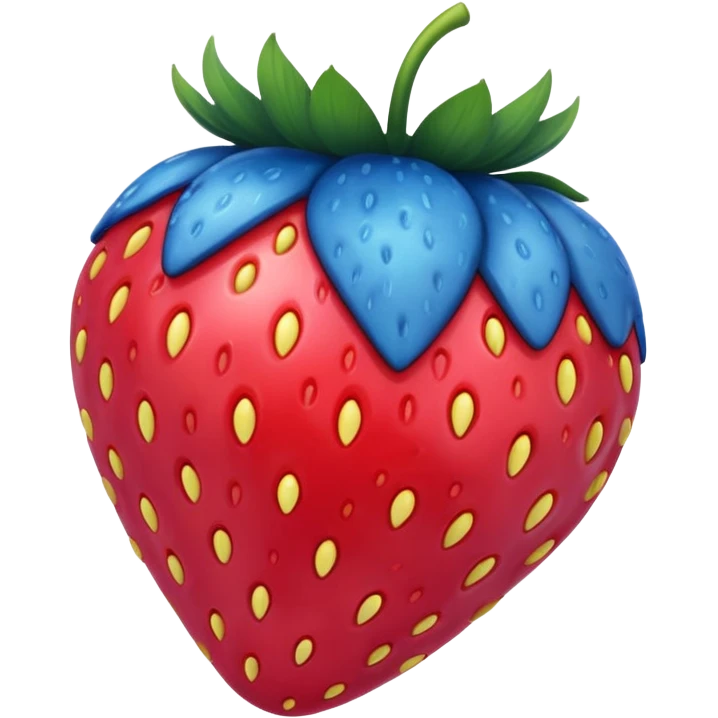 A blue strawberry emoji